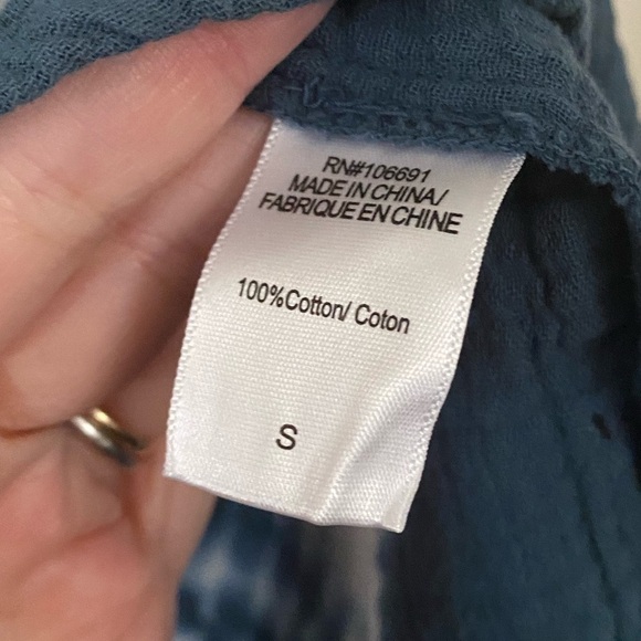 Young Fabulous Broke YFB Blue Tie Dye Henley Top Cotton T Shirt Size Small - Picture 4 of 8